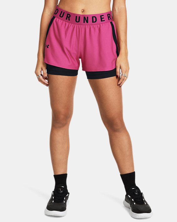 Women's UA Play Up 2-in-1 Shorts, Pink, pdpMainDesktop image number 0